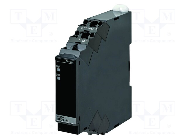 Phase Monitoring Relay, K8DT-PH Series, SPST-NO, DIN Rail, Screw