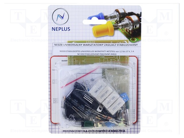 Circuit; adjustable power supply; 18VAC; 3A; 1.3÷17VDC