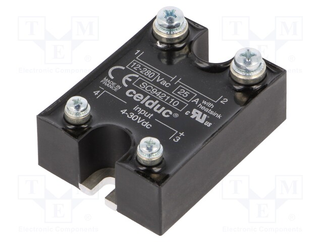 Relay: solid state; Ucntrl: 4÷30VDC; 25A; 12÷280VAC; -40÷100°C