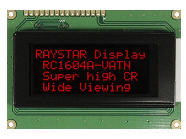 Display: LCD; alphanumeric; VA Negative; 16x4; 87x60x13.6mm; LED