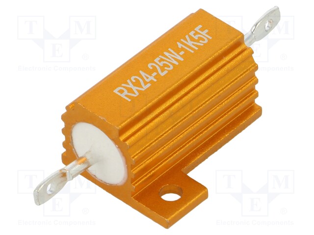 Resistor: wire-wound; with heatsink; 1.5kΩ; 25W; ±1%; 30ppm/°C