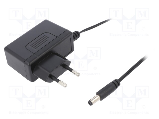 Power supply: switched-mode; 24VDC; 0.5A; Out: 5,5/2,1; 12W; 85%