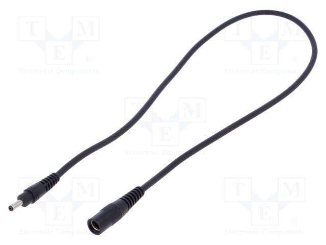Cable; DC 3,5/1,3 plug,DC 5,5/2,1 socket; straight; 1mm2; black