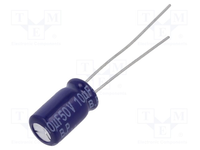 Electrolytic Capacitor, 10 µF, 50 V, SU(Bi-polar) Series, ± 20%, Radial Leaded, 2000 hours @ 85°C