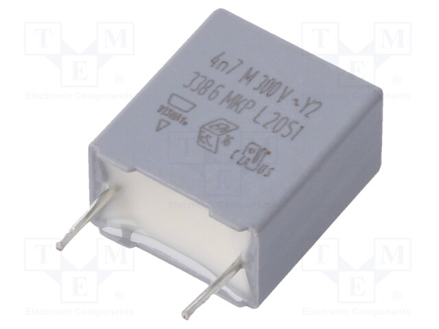 Capacitor: polypropylene; 4.7nF; 1kVDC; 7.5mm; ±20%; Mounting: THT