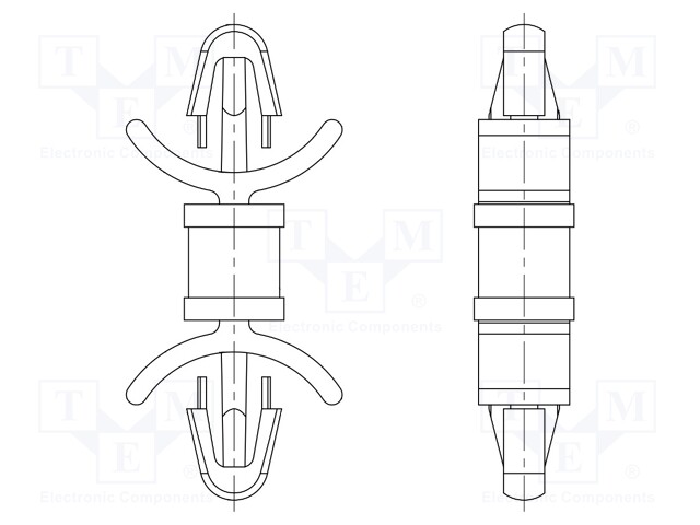 PCB distance; polyamide 66; L: 15.9mm; latch/latch; UL94V-2