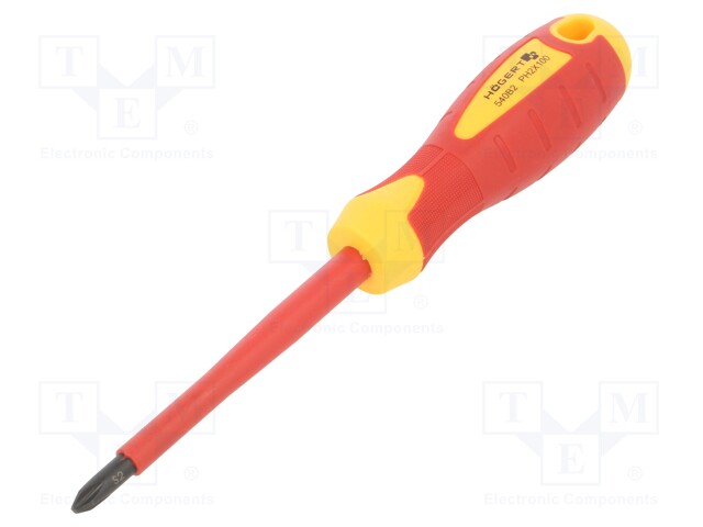 Screwdriver; insulated; Phillips; PH2; 100mm; 1kVAC; tool steel