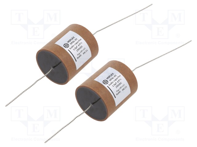 Capacitor: aluminum-polypropylene-paper; 1uF; 250VDC; ±5%; 0.0035