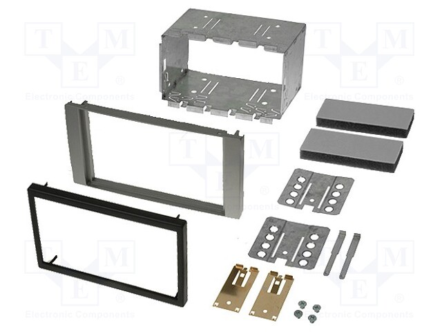 Radio mounting frame; Ford; 2 DIN; silver