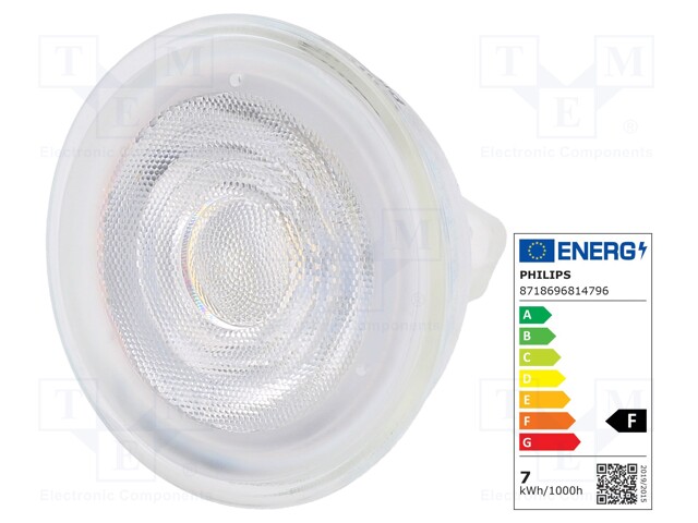 LED lamp; neutral white; GU5,3; 12VAC; 660lm; 7W; 36°; 4000K