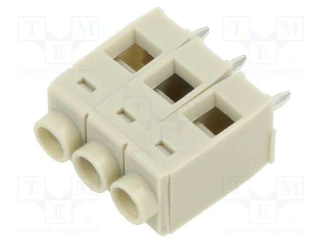 PCB terminal block; angled 90°; 5mm; ways: 3; on PCBs; terminal