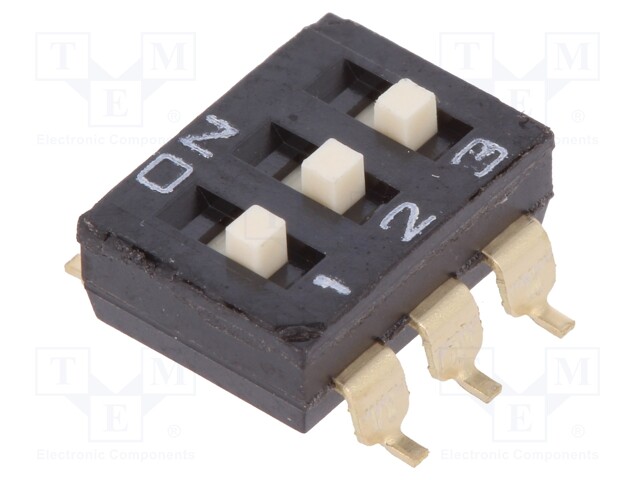 Switch: DIP-SWITCH; Poles number: 3; ON-OFF; 0.025A/24VDC; Pos: 2