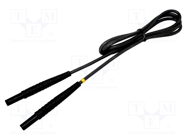 Test lead; banana plug-banana plug; insulated; Urated: 1kV; black