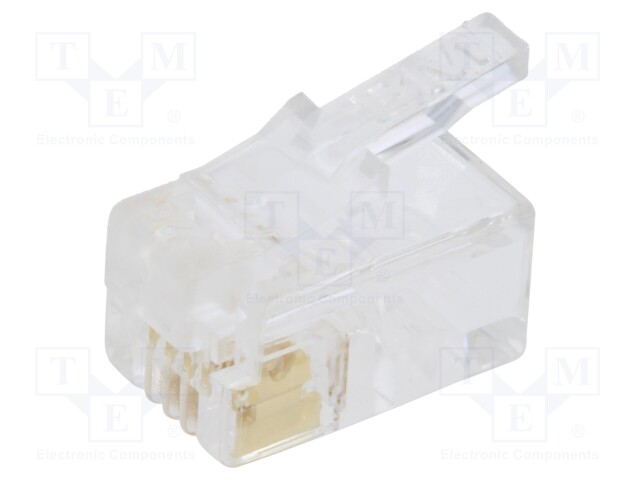 Plug; RJ9; PIN: 4; Layout: 4p4c; for cable; IDC,crimped