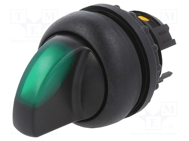 Switch: rotary; Stabl.pos: 1; 22mm; green; IP67; Pos: 3; Ø22.5mm