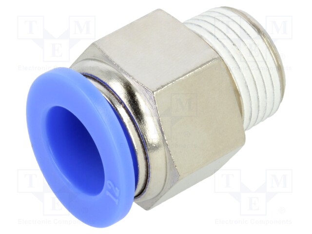 Push-in fitting; straight; -0.95÷15bar; Mat: nickel plated brass