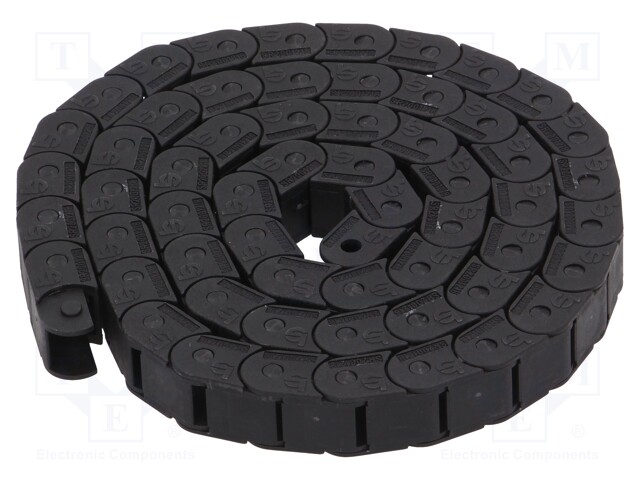 Cable chain; Series: Light; Bend.rad: 18mm; L: 1003mm; Colour: black