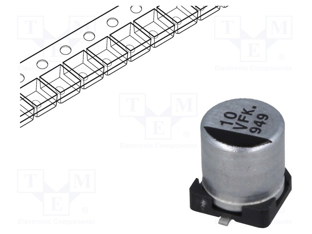 Capacitor: electrolytic; low impedance; SMD; 10uF; 35VDC; Ø5x5.8mm