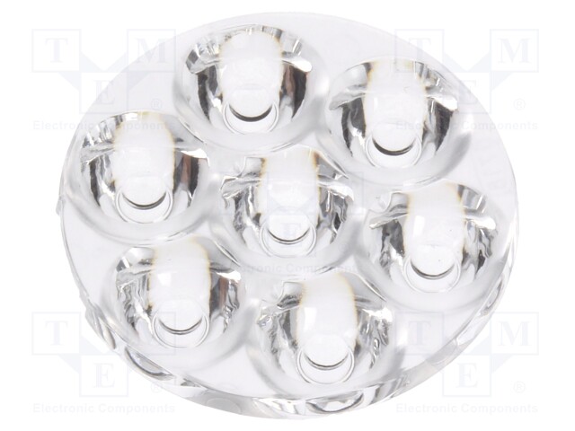 LED lens; round; Mat: PMMA plexiglass; transparent; 11÷19°; Ø: 40mm