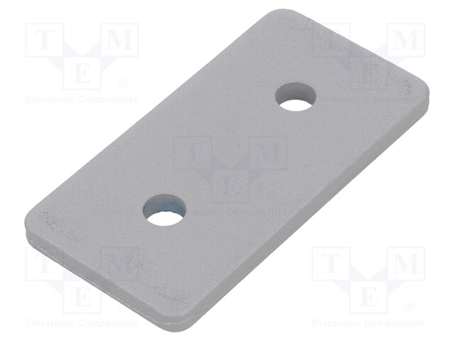 Flat bar; for profiles; W: 40mm; L: 80mm; steel; Colour: silver