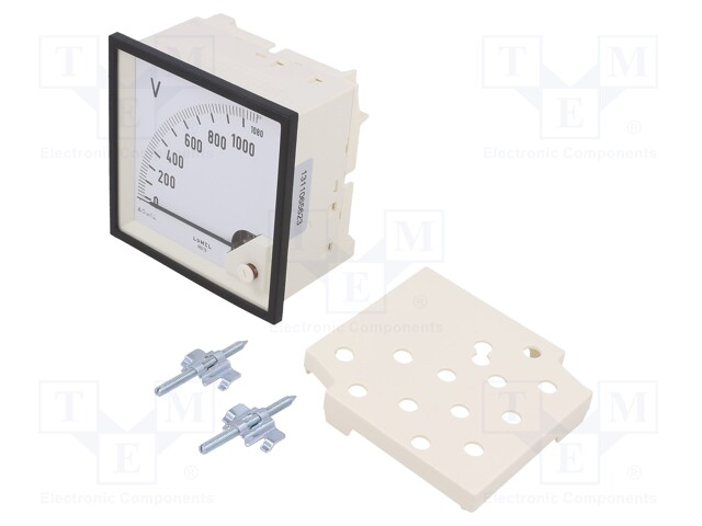 Voltmeter; analogue; on panel; VDC: 0÷6V; Class: 1,5; Umax: 600V