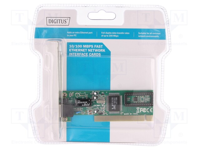 PC extension card: PCI; Interface: 10/100Mbps,full duplex