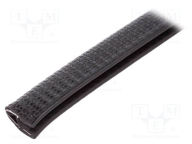 Hole and edge shield; PVC; L: 5m; black; H: 14mm; W: 10.5mm; -40÷90°C