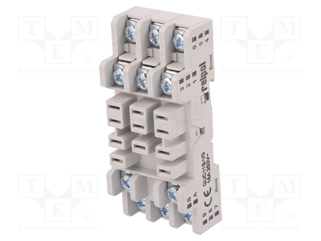 Socket; PIN: 11; 16A; 250VAC; Mounting: DIN,on panel; Series: RUC-6