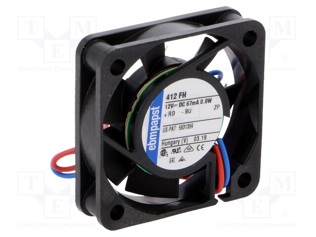 Fan: DC; axial; 40x40x10mm; 9m3/h; 26dBA; slide bearing; 6000rpm