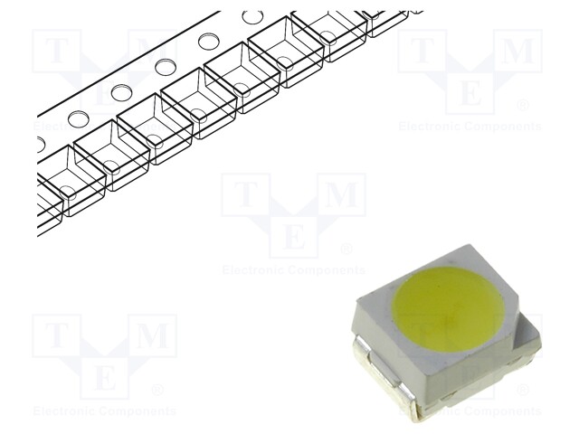 LED; SMD; 3528,PLCC2; white cold; 1700÷2500mcd; 120°; 20mA