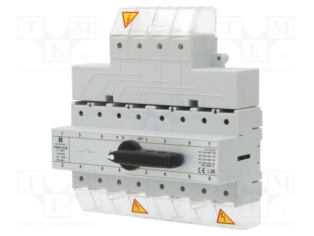 Switch: mains-generator; Stabl.pos: 3; 125A; I-0-II; Mounting: DIN