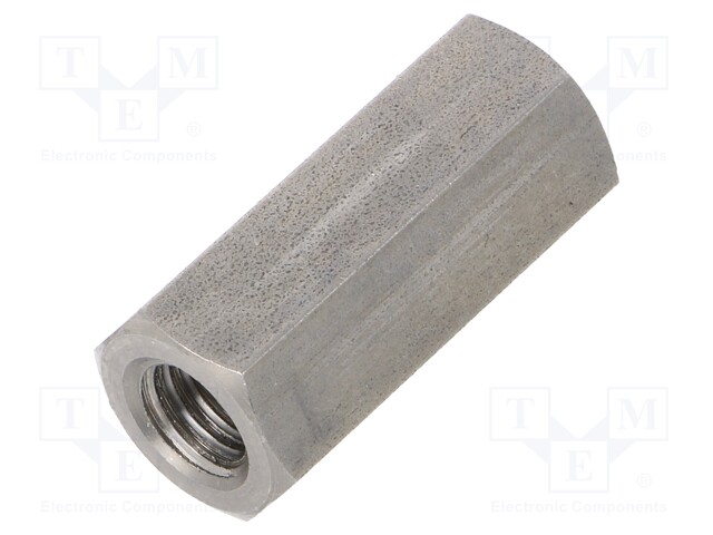 Screwed spacer sleeve; Int.thread: M8; 30mm; hexagonal