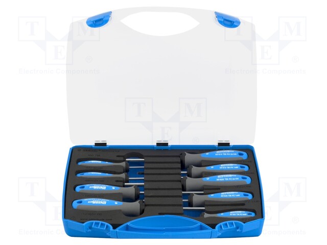 Kit: screwdrivers; plastic box; 9pcs.