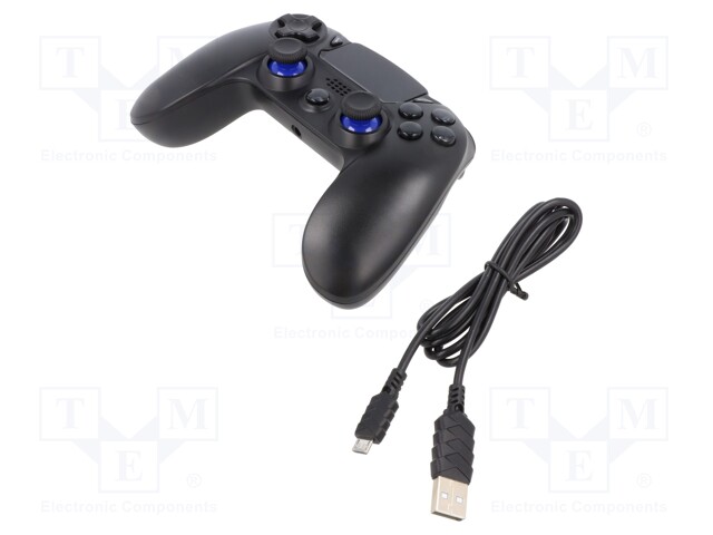 Gamepad; black; Jack 3,5mm,USB B micro; Features: with LED