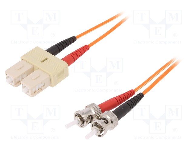 Fiber patch cord; OM1; ST/SC; 2m; LSZH; Optical fiber: 62.5/125um