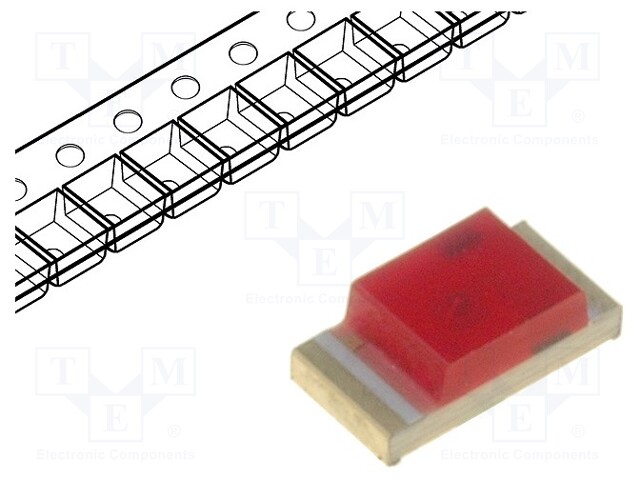 LED; SMD; 1206; red; 5÷12.5mcd; 3.2x1.6x1.1mm; 120°; 2÷2.5V; 20mA