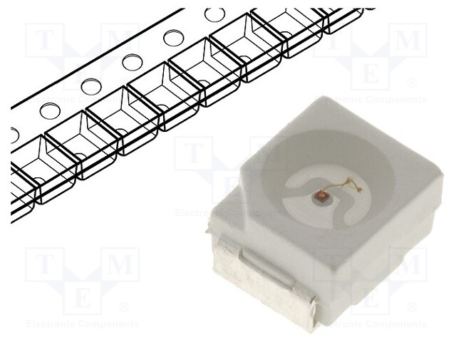 LED; SMD; 3528,PLCC2; red; 220mcd; 3.5x2.8x1.9mm; 120°; 1.8÷2.4V