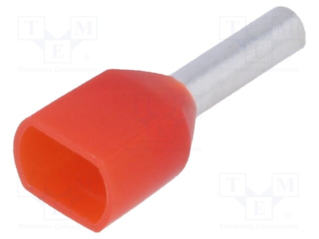 Bootlace ferrule; insulated,double; copper; Insulation: PVC; 1mm2