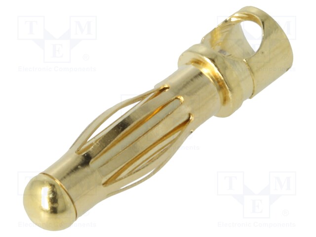 Plug; 4mm banana; 32A; Contacts: brass gold plated; 0.8mΩ; 12AWG