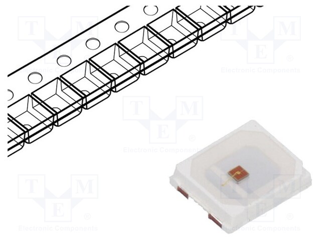 LED; SMD; 2835,PLCC2; red; 3000÷3800mcd; 2.8x3.5x0.8mm; 120°; 150mA