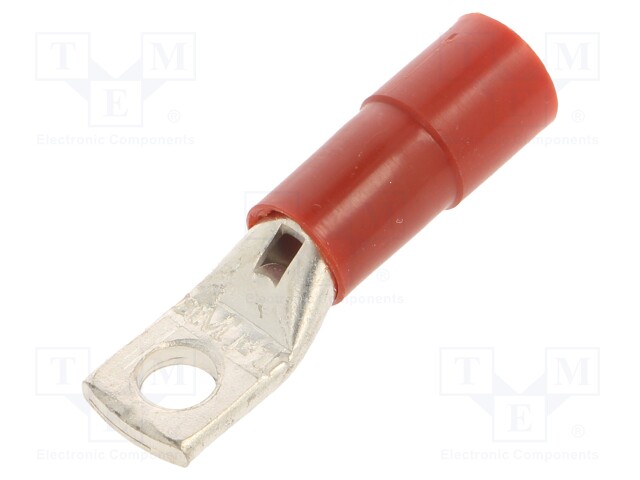 Tip: ring tube; M5; Ø: 5.2mm; 10mm2; crimped; for cable; insulated