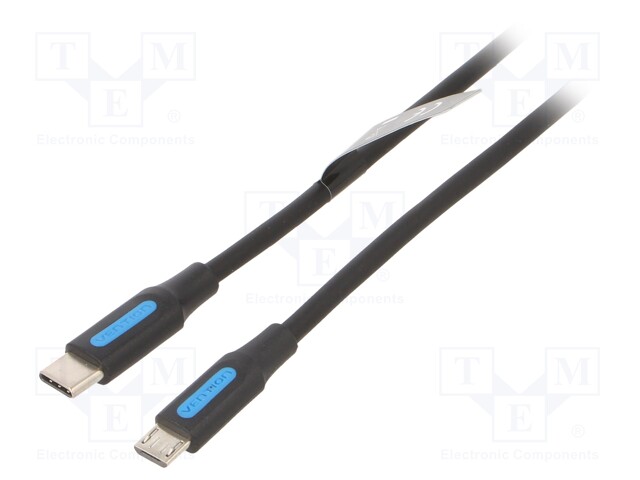 Cable; USB 2.0; USB B mini plug,USB C plug; nickel plated; 1.5m