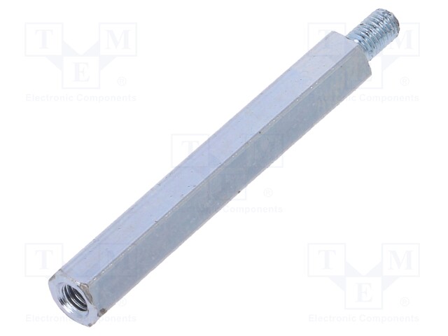 Screwed spacer sleeve; Int.thread: M3; 35mm; Ext.thread: M3; steel