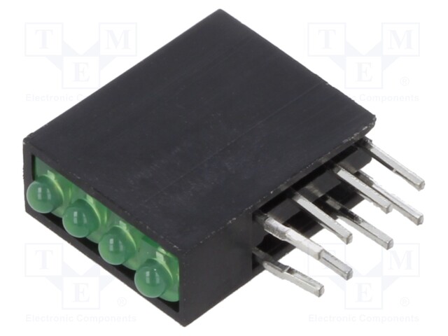 LED; green; 1.8mm; No.of diodes: 4; 20mA; Lens: diffused; 50°; 20mcd