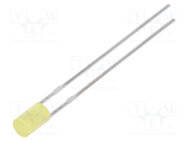 LED; 3mm; yellow; 70÷120mcd; 130°; Front: flat; without flange