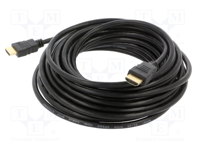 Cable; HDMI 1.4; HDMI plug,both sides; Len: 10m; black; 30AWG