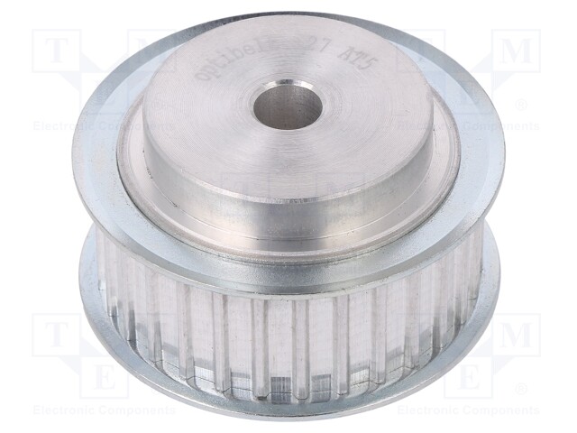 Belt pulley; AT5; W: 16mm; whell width: 27mm; Ø: 21.05mm; aluminium