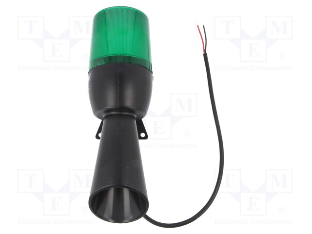 Signaller: lighting-sound; 48÷240VDC; Colour: green; IP65; 100mA