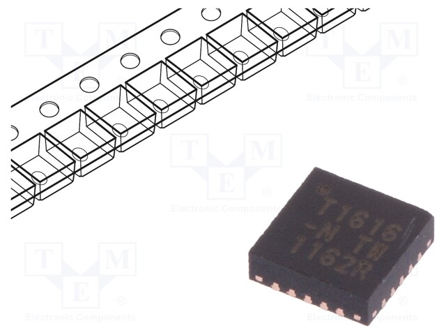 AVR microcontroller; EEPROM: 256B; SRAM: 2kB; Flash: 16kB; QFN20