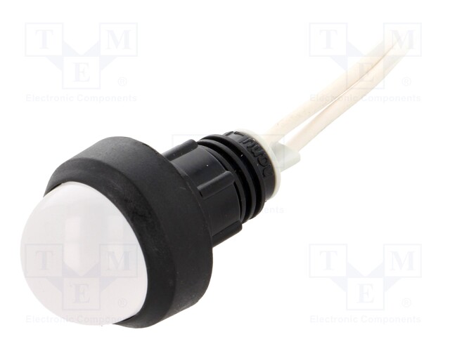 Indicator: LED; prominent; 230VAC; Cutout: Ø13mm; IP40; 300mm leads